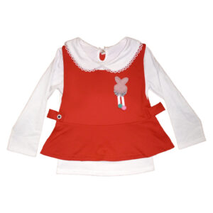 Premium Baby Girls Full Sleeves Frock with Collar and Pant Set