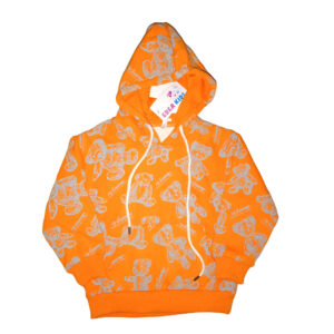 Kids Orange Sweatshirt With Teddy Bear for boys